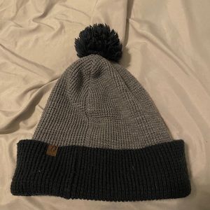 Navy blue and grey beanie